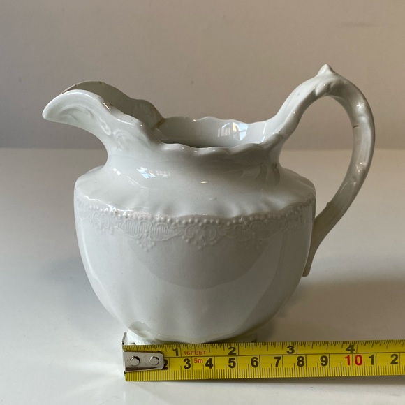 Antique Florence Ironstone White Ceramic Pitcher or Creamer - Picture 3 of 12
